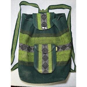 Pinzon Backpack Knapsack Green Aztec Woven Blanket Hippie Streetwear Boho
